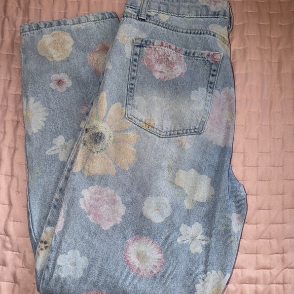 wild fable Denim - wild fable Pastel Floral Light Blue Straight Leg Jeans